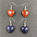 DIY Factory Wholesale Natural Crystal Stone Quartz Heart Earrings for Women Fashion Gemstone Jewelry