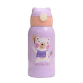 3 in 1 Zoo Series Cat Head Shape Lid  Stainless Steel  Water Bottle for Kids Including the Cup Holder