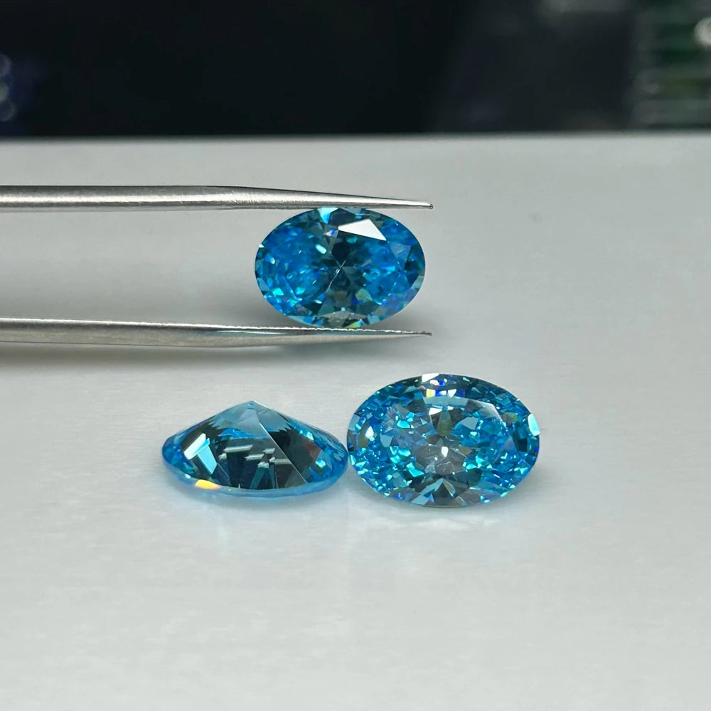 Tanzanite Blue Cubic Zirconia Oval  4x6mm to 13x18mm Green Zircon Aquamarine CZ Stones
