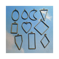 Alloy Geometric Frame Jewelry Charms 11pcs/set Hollow Star Rectangular Diamond Triangle Square Heart Pendants Silver Color