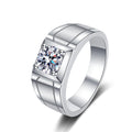0.5/1 Carat Hip Hop High Quality Fine Jewelry Wholesale 925 Sterling Silver Moissanite Frosted Fashion Ring Men Adjustable