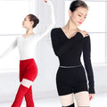 Women Ballet Dance Suits Autumn Winter Adults Warm Dance Training Tops & Shorts 2 Pieces Sweater Suit