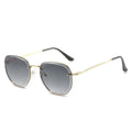 Luxury Trendy Brand Designer square Metal Women Sunglasses Polygonal Gradient Shades