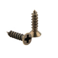 NAIERDI 100PCS 2x6/8/10mm Bronze Tone Stainless Steel Screws M2 Flat Head Self-Tapping Countersunk for Hinges Wood Metric