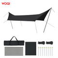 WOQI Ultra Light Rain Fly Tent Tarp Waterproof 20d Silicone Coating Nylon Camping Shelter Canopy Rainfly Lightweight Tarp