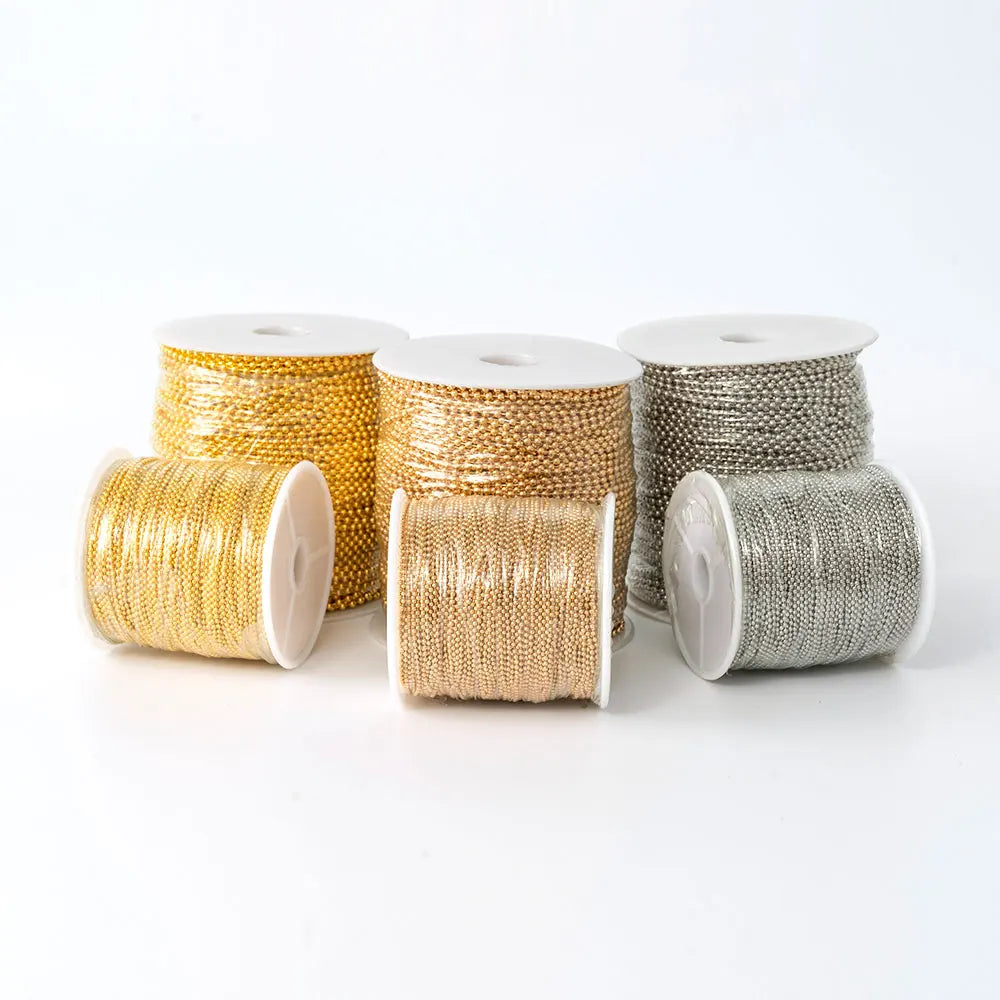 Copper 90M/Roll 2.4\1.5 mm Bulk  Plated Multi-Colour Women Men Gold Chain Necklace Chain Bulk Chain for DIY Jewelry Making
