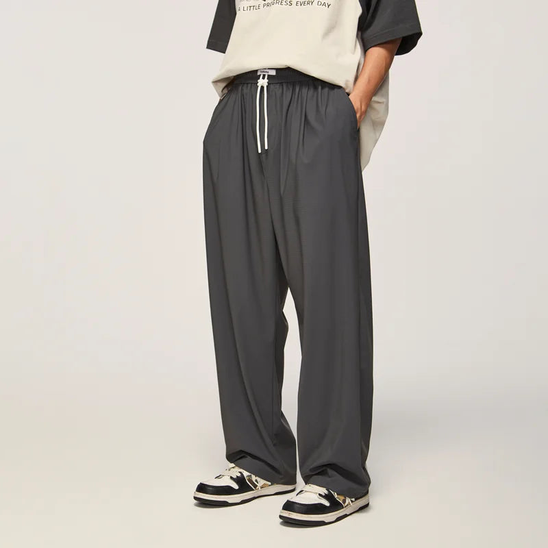 QUICKSHOW Streetwear Supplies Custom Loge High Elastic Joggering Quick Dry Sweatpants Oversize Drape Fabric Jogger Pants Men