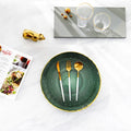 Wholesale Cheap 33cm Dark Green Glass Minimalist Dinner Plates for Business Gifts