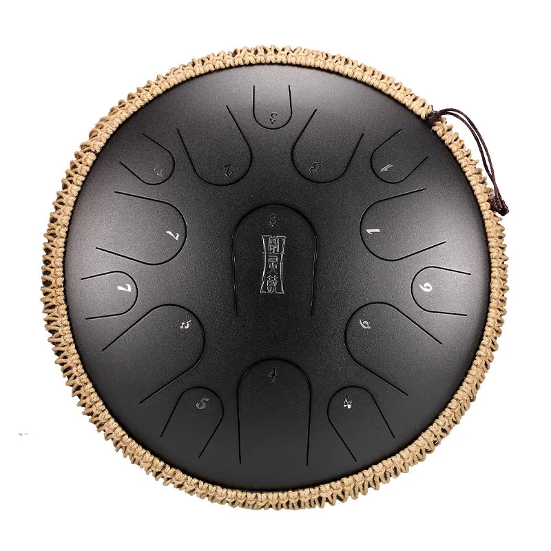 Handwork Hand Pan Steel Tongue Drum Free Gift  Percussion Instrument 14'' 15 Notes