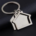 Custom House Shape Keychain for Real Estate Personalised Name Keychains in Metal with Laser Logo