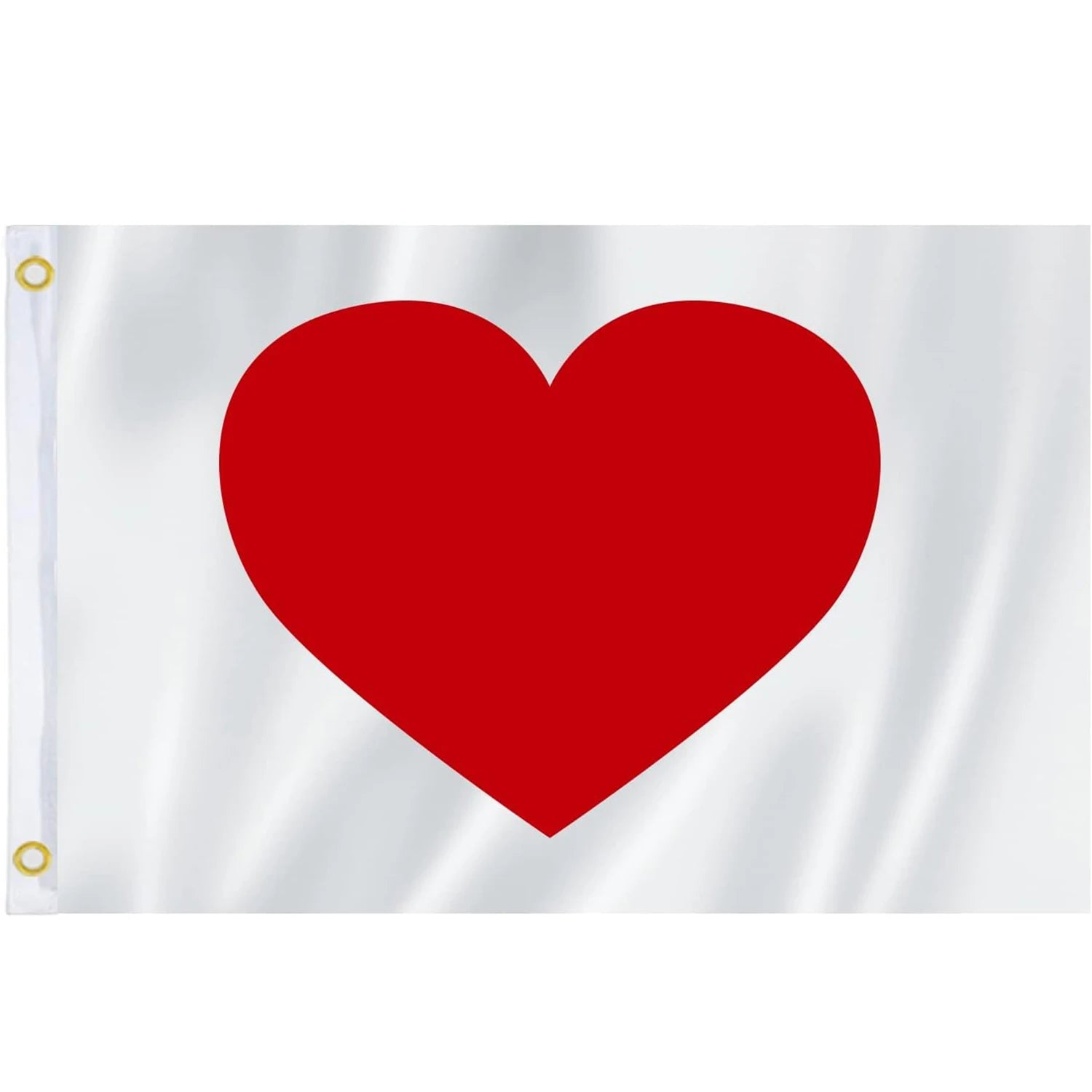 Custom Red Heart Love Flag 3X5 ft 100% Polyester Double-sided Durable Indoor and Outdoor Decoration with Brass Rings