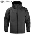 HAN WILD Waterproof Zippered Jacket Polyester / Cotton Down Jacket Soft and Warm Windproof Jacket
