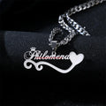 Customized Name Necklace With Box Chain Various Chain Double Layer Nameplate Stainless Steel Women Necklace