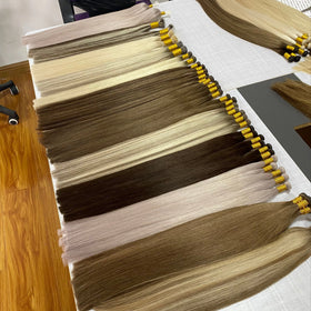 100% Raw Virgin Human Hair Genius Weft Extensions 50g Double Drawn Remy Hair Light Blonde Custom Color