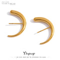 JINYOU 1379 Minimalist Metal Unusual Earrings Jewlery Stainless Steel Geometric Stud Earrings 2025