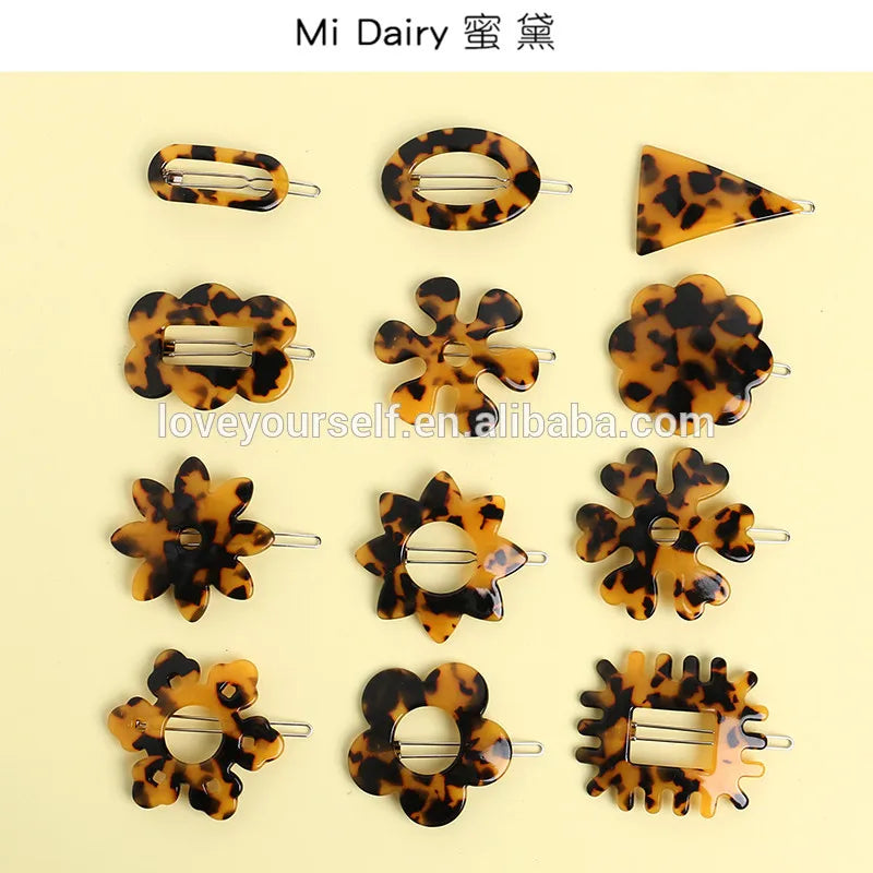 Wholesale Barrettes Tortoise Shell Acetate Acrylic Material Suppliescustom Mold Hair Clip Frog Hair Pins Hair Accessories