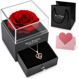 Christmas Eternal Flower Rose Jewelry Box Valentine's Day Women's Mom Gift