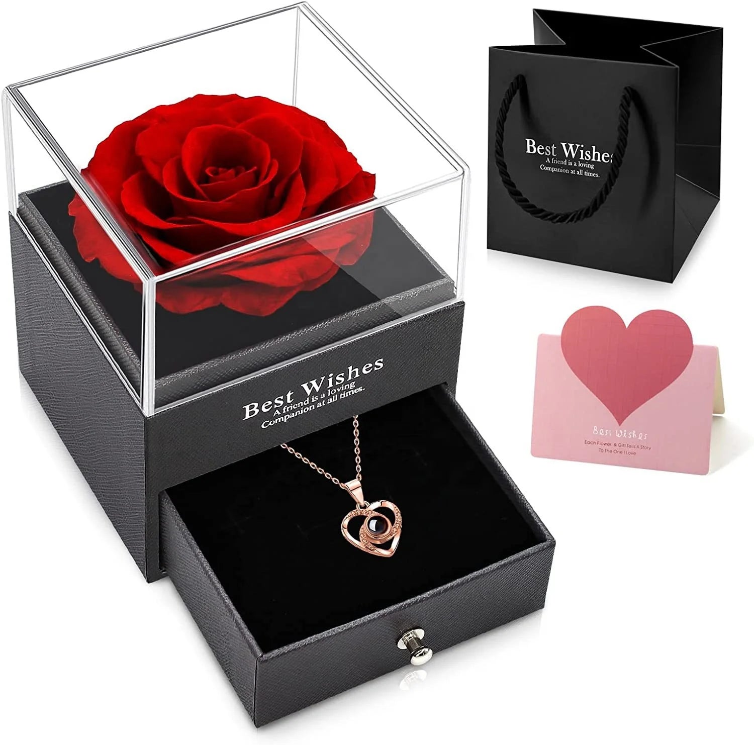 Christmas Eternal Flower Rose Jewelry Box Valentine's Day Women's Mom Gift
