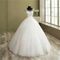 2021 New Princess Plus Size Wedding Dress White/Ivory Lace Appliques Pearls Sweetheart Wedding Gowns