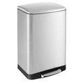 13.2 Gallon/50 Liter Stainless Steel Trash Can Lock Device Soft Closing Lid Hand-Free Step Garbage Bin for Home Office Kitchen