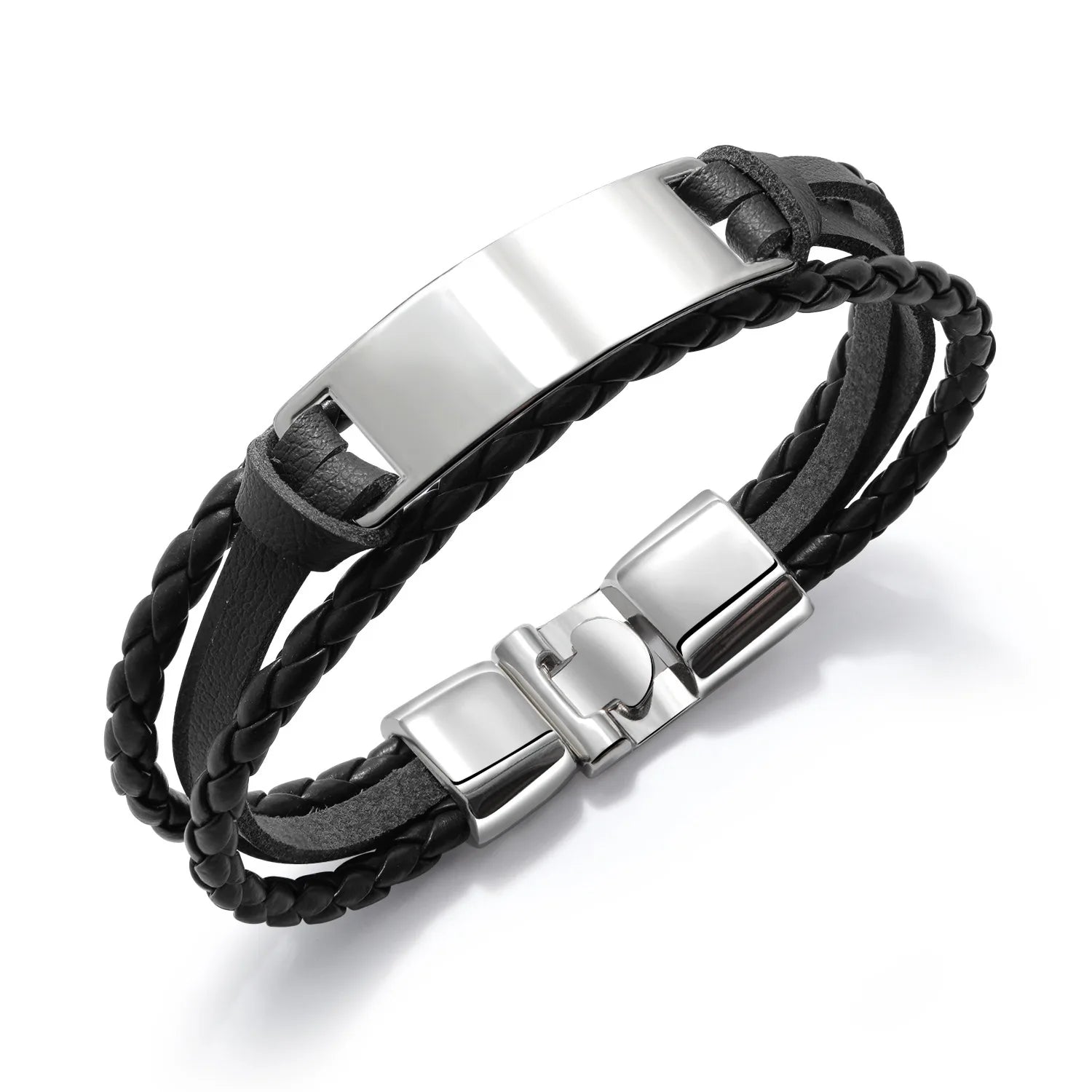 DAIHE Wholesale Custom Blank Logo New Homme Bracelet Multilayer Braided Leather Bracelets for Men