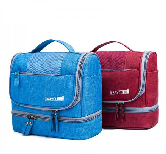 Multi-function Double-layer Cosmetic  Travel  Bags Makeup Bag Traveling  Storage Bags PU Leather Cosmetic Case Storage