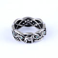 Hollow Nordic Viking Mythology Fenrir Wolf Celtic Irish Knot Totem Men Rings Crystal Gemstone Diamond Band Ring Christmas Gift