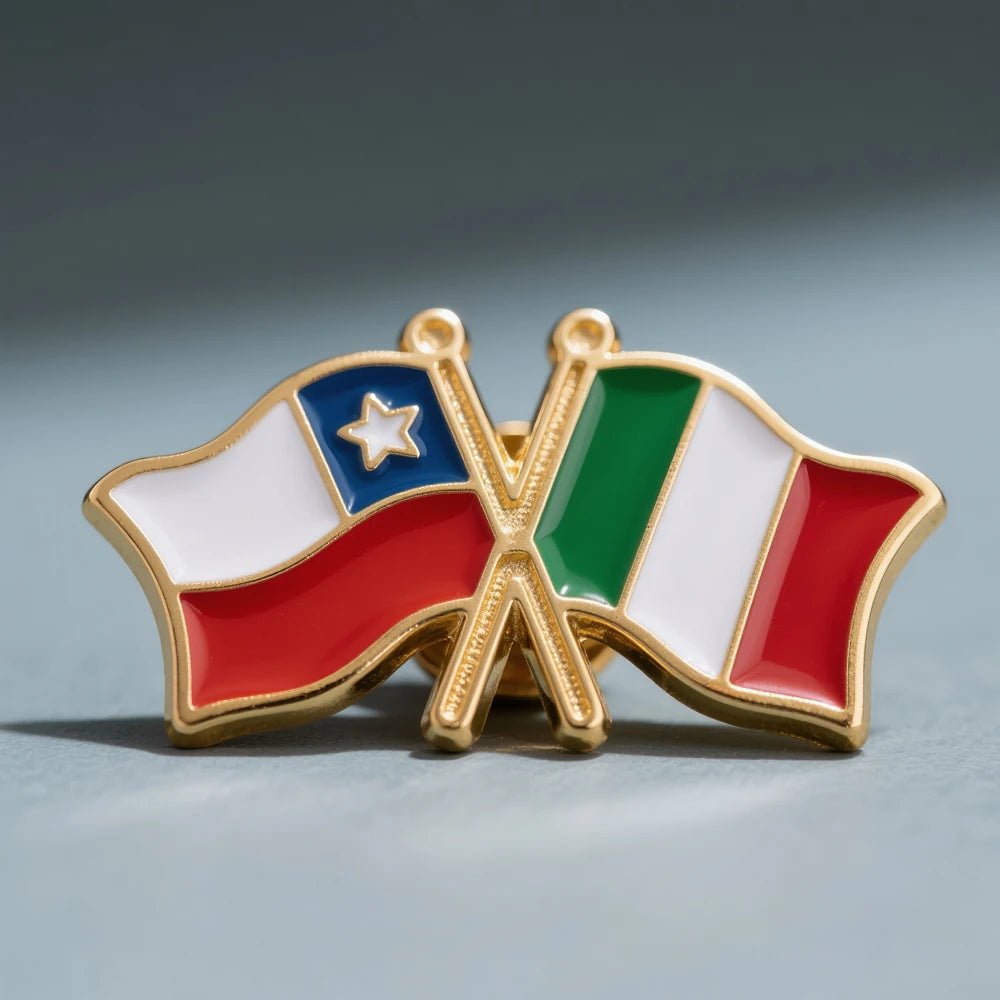 Antique & Modern Custom Soft Enamel Lapel Pins Wholesale American German Chile Italian Flags Enamel Metal Pins