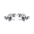 Hip Hop Stainless Steel Jewelry Popular Rose Flower Skull Stud Earring