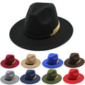European American Gold Feather Decoration Women Imitate Woolen Fedora Hat Jazz Autumn Winter British Vintage Fedora Hats
