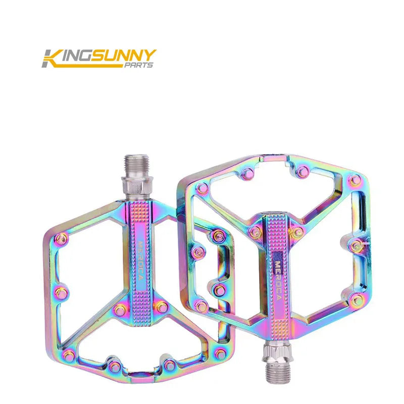 Nonslip MTB Bicycle Pedal Flat Anti-skid Pedal MEROCA Bicycle Pedals Ultralight Seal Bearings Road Aluminum Alloy Bike Color