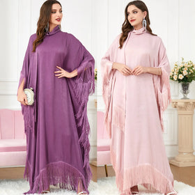 2023 Loriya New Style Traditional Muslim Clothing EID Closed Abaya Plus Size Dubai Muslim Women Clothing Modest Dresses