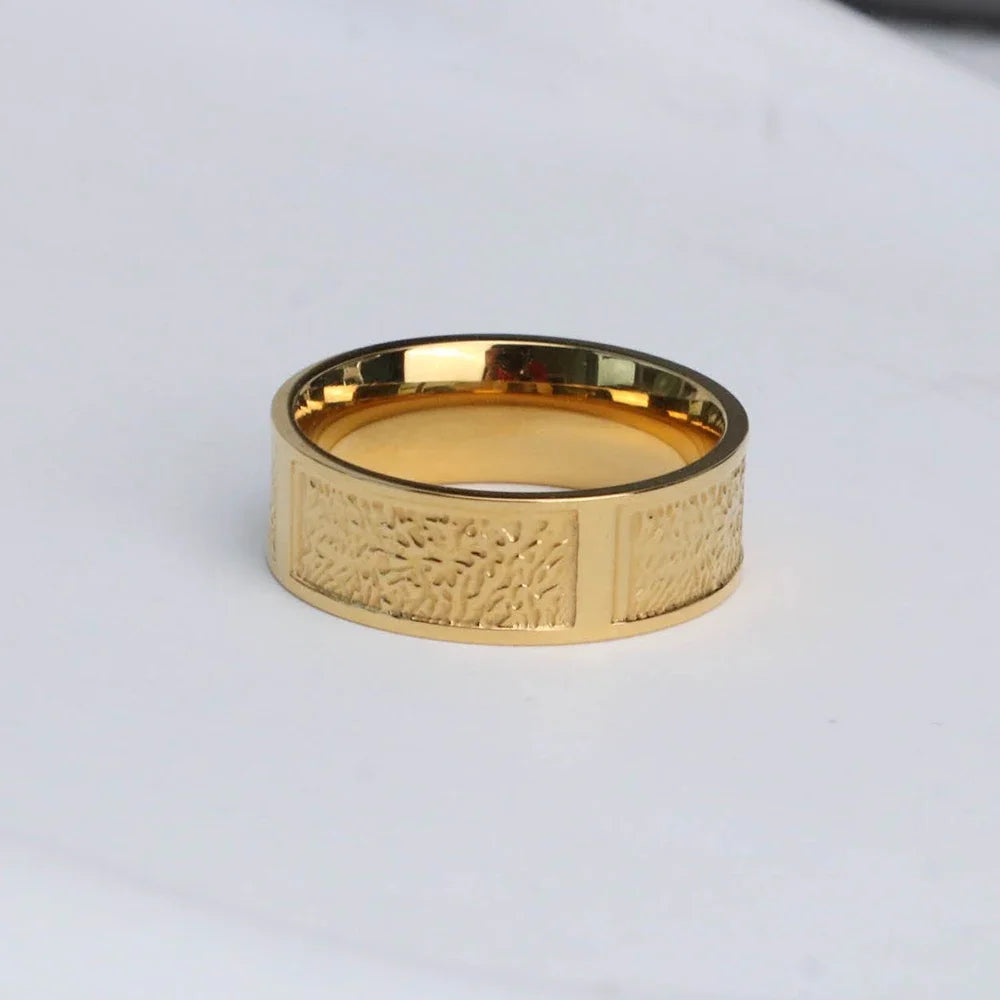 Chris April 316L Stainless Steel PVD Gold Plating Organic Texture Bumpy Scandinavian Ring