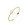 Popularity Dainty Rings 14K Real Solid Gold Ring With Princess Cut CZ Solitaire Stone Ring Genuine Gold Fine Jewelry