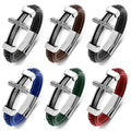 China Factory Sale Cross Leather Bracelets Adjustable Strap Leather Wristband for Men Gifts