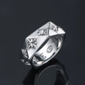 Punk Rock Stainless Steel Polygonal 3D Finger Rings Antique Geometric Shape Rings for Women Men Wholesale in Stock