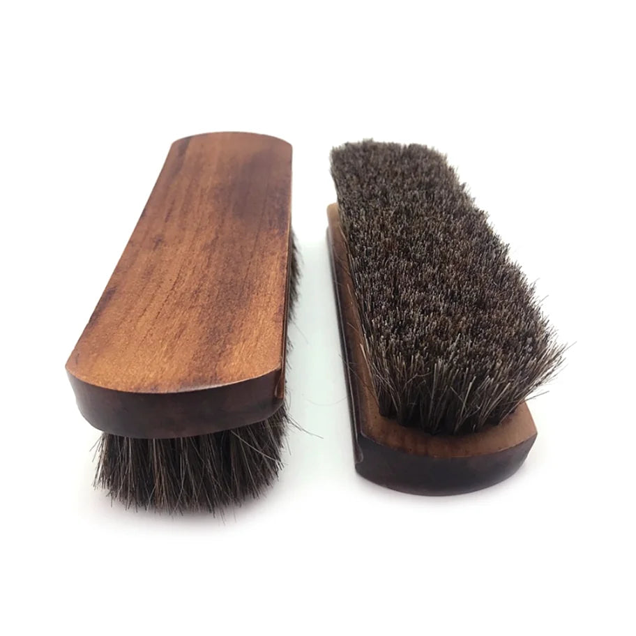 Best Selling Wooden Handle Natural Horsehair Cleaning Shoe Brush Professional Leather Shoe Polish Brush