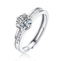 RINNTIN SMR16 1Ct Solitaire Moissanite Promise Engagement Ring 925 Sterling Silver Ring for Women