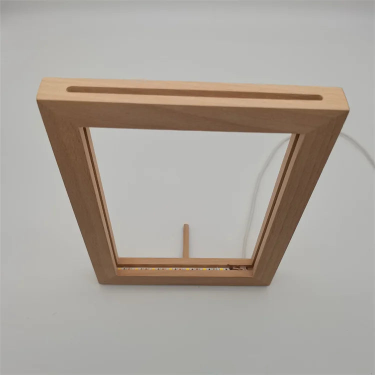 China Factory Price Beech Wood Craft Gift Polished Mountain LED Acrylic Light Animation Premium Quality at Cost