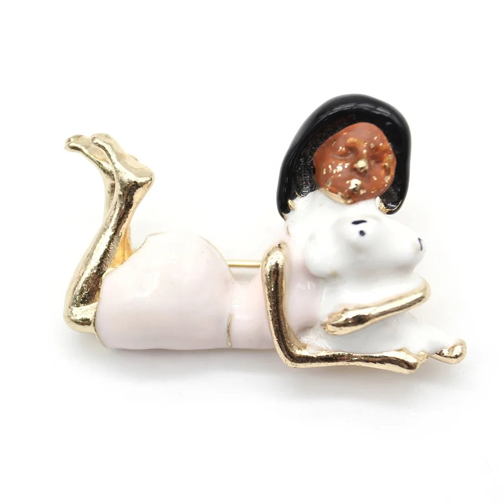 Custom Alloy Metal Fashion Brooches Enamel Gold Plated Brooch Pins Jewelry For Women