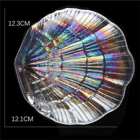 Nail Art Mermaid Crystal Glass Display Tray False Nail Tips Shell Showcase Plate Board Photo Props 3D Nails Jewelry DIY Tool