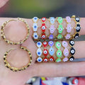 EM1280 New Popular 18k Gold Plated Zircon Crystal CZ Micro Pave Hamsa Hand Evil Eyes Hoops Huggies Earrings for Women