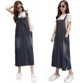 Wholesale Women's Denim Suspender Skirt Summer Jeans Dress 2024 Streetwear Split Denim Dress for Plus Size Women
