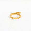High End 18K Plain Gold Double-layer Cambered Surface Open Rings Stainless Steel Trendy Simple Gold Plated Jewelry