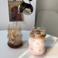 Wholesale Glass Coffee Cup Creative 500ml Home Portable Coffee Milk Cola Juice Cold Drink Glass Cup With Straw and Bamboo Lid