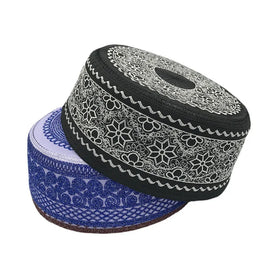 Factory Wholesale Daily Wear Men's POLYESTER Knitting Crochet Muslim Religion Prayer Hat Islam Islamic Kufi Prayer Hat