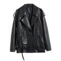 New Fashion Loose Classic Trench Coat Women Genuine Sheepskin Leather Jacket With Belt