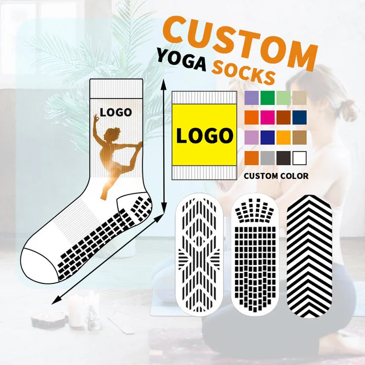 Ruffle Custom Anti-Slip Yoga Socks for Pilates Ballet Dance Crew Grip Sticky Socks Frilly Sporty Breathable Sweat Diabetic ODM