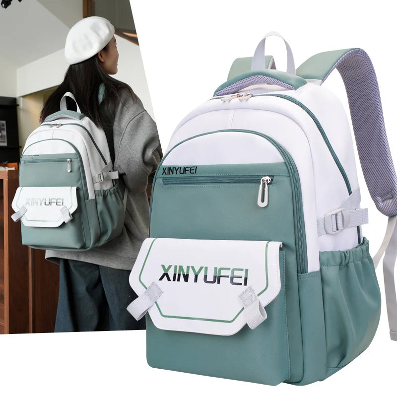 Wholesale Girls Waterproof Anti-Theft Korean Style School Backpack 5 Colors Fashion Casual Student Bag