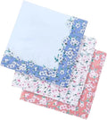 Ladies Hankies Assorted Colors 17.7" Square Floral Printed Wedding Handkerchiefs Soft Combed Cotton Pocket Squares for Women